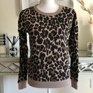 J. Crew Leopard Print Long Sleeve Sweater